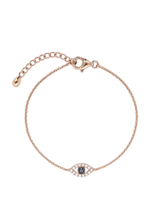 Diamond & Gold Evil Eye Bracelet