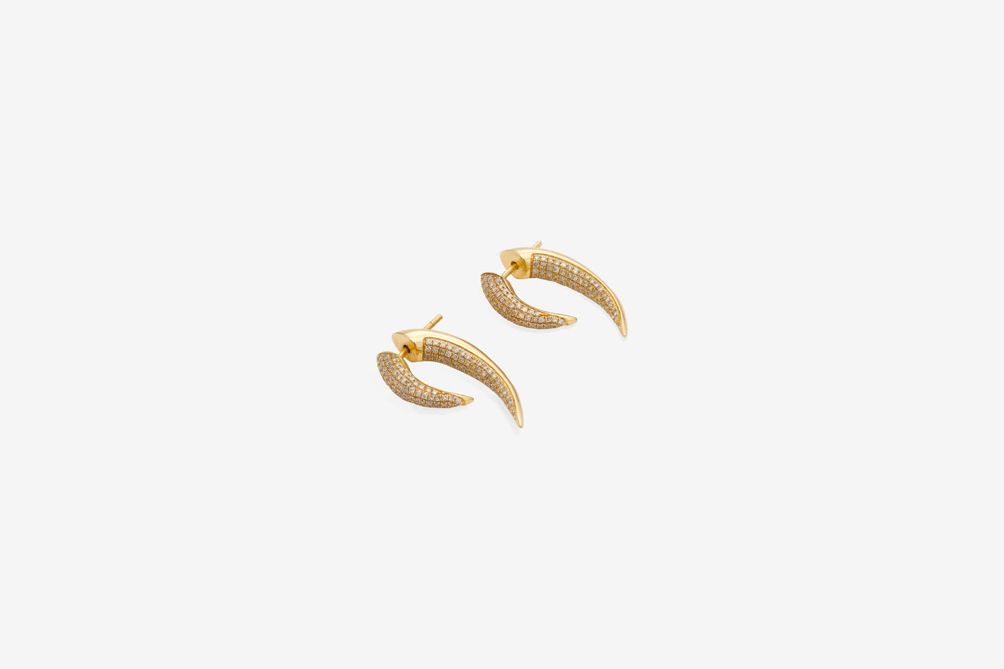 Diamond & Yellow Gold Horn Earrings