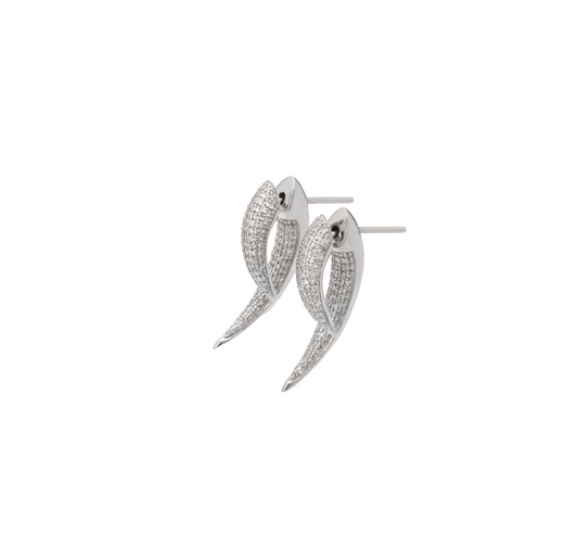 Diamond & White Gold Horn Earrings