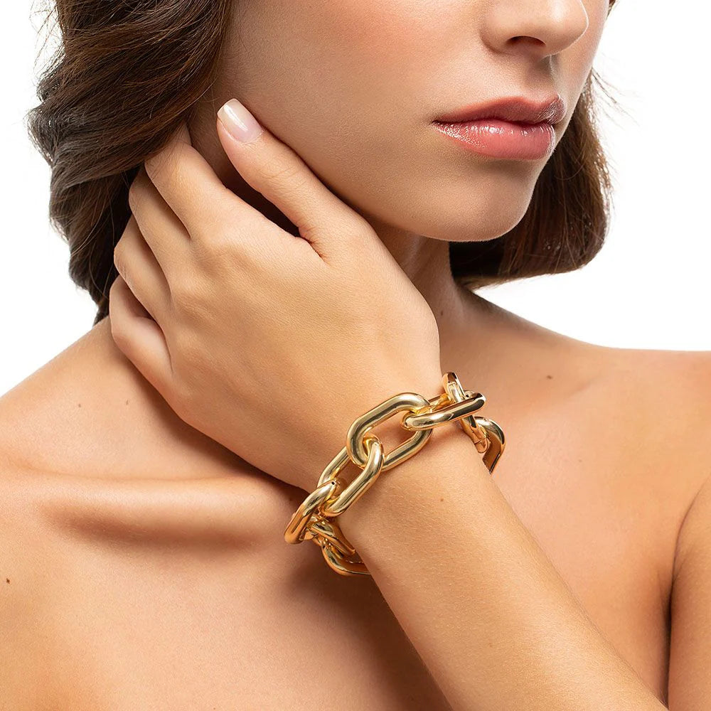 Yellow Gold Cuban Chain Bracelet
