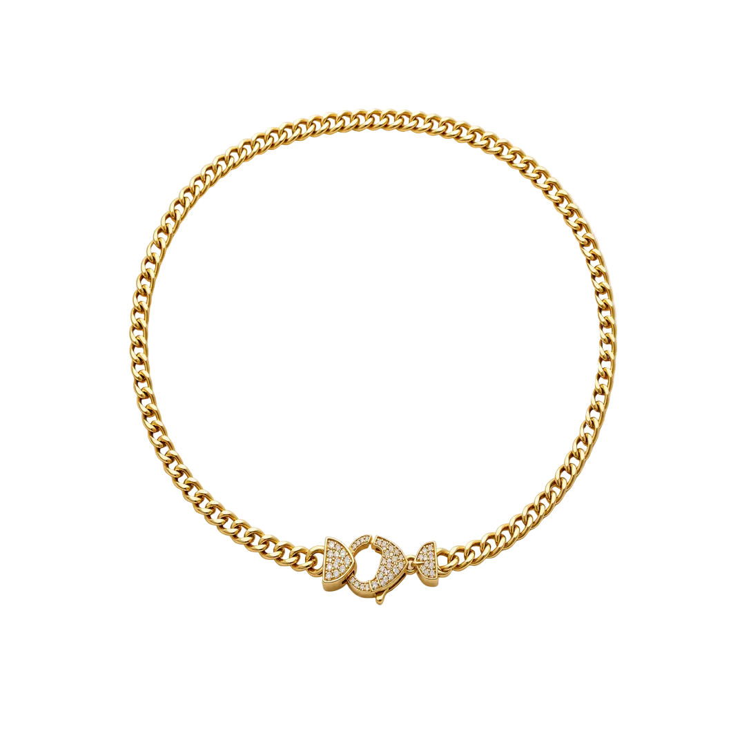 Gold & Diamond Clasp Necklace
