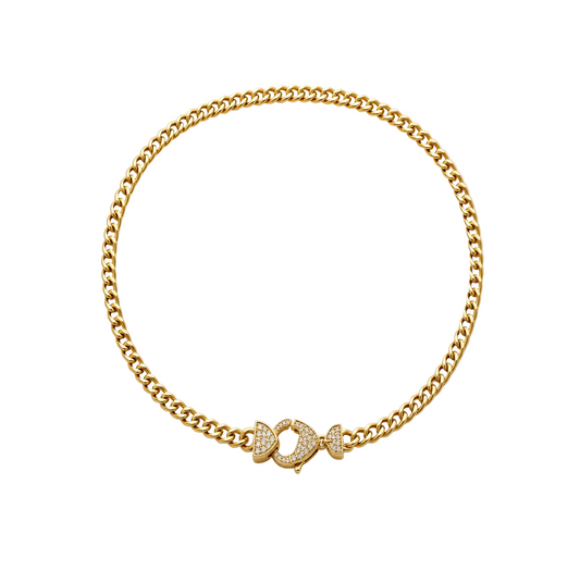 Gold & Diamond Clasp Necklace