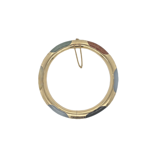 Multi-Stone Gold Cuff Bracelet