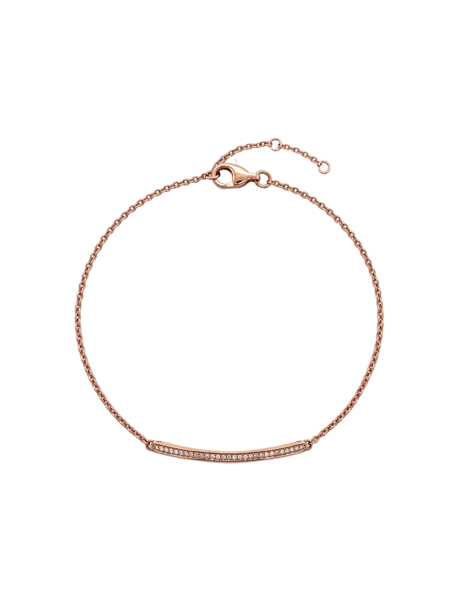 Diamond & Rose Gold Bar Bracelet