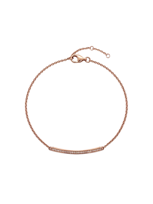 Diamond & Rose Gold Bar Bracelet