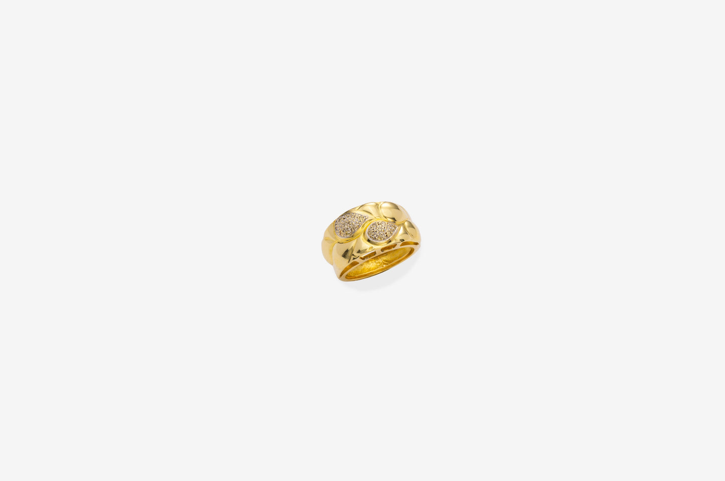 Diamond & Gold Leaf Ring