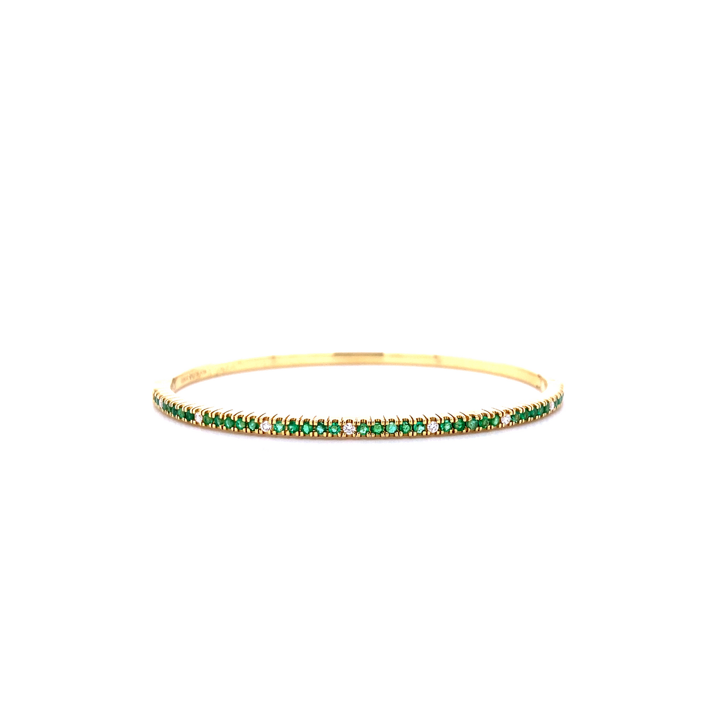 Emerald, Diamond & Gold Cuff Bracelet
