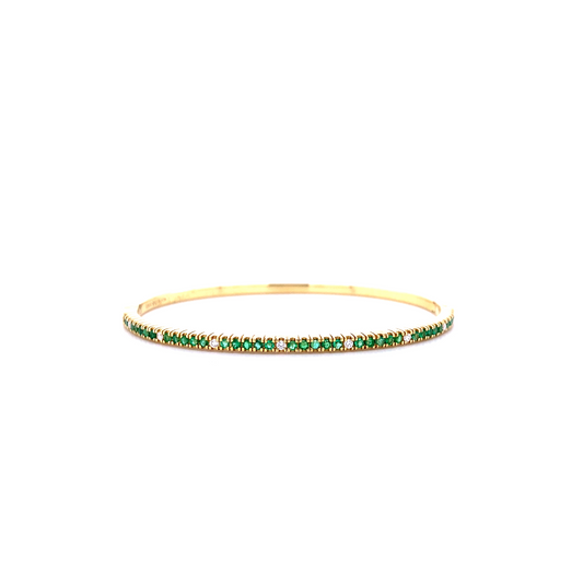 Emerald, Diamond & Gold Cuff Bracelet