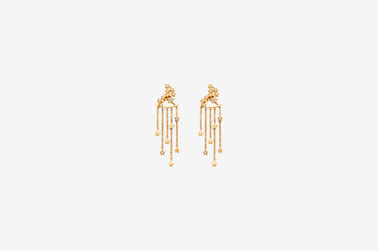 Diamond & Rose Gold Star Chandelier Earrings