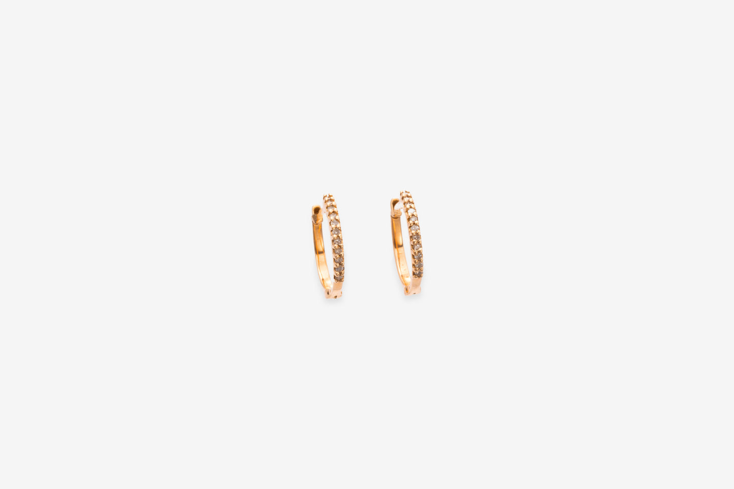 Diamond & Rose Gold Pave Hoop Earrings