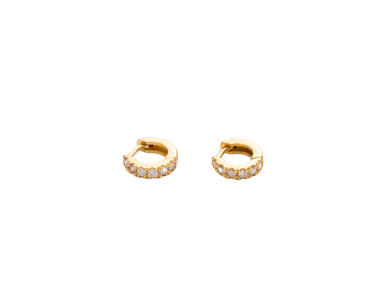 Diamond & Gold Chunky Hoops