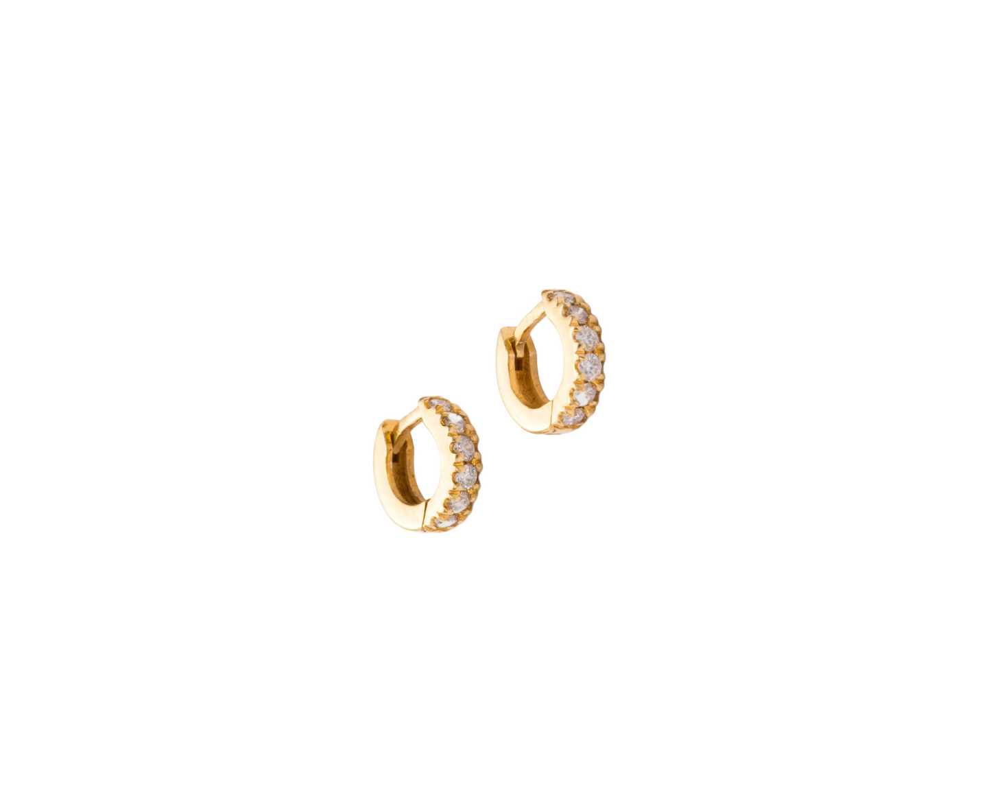 Diamond & Gold Chunky Hoops
