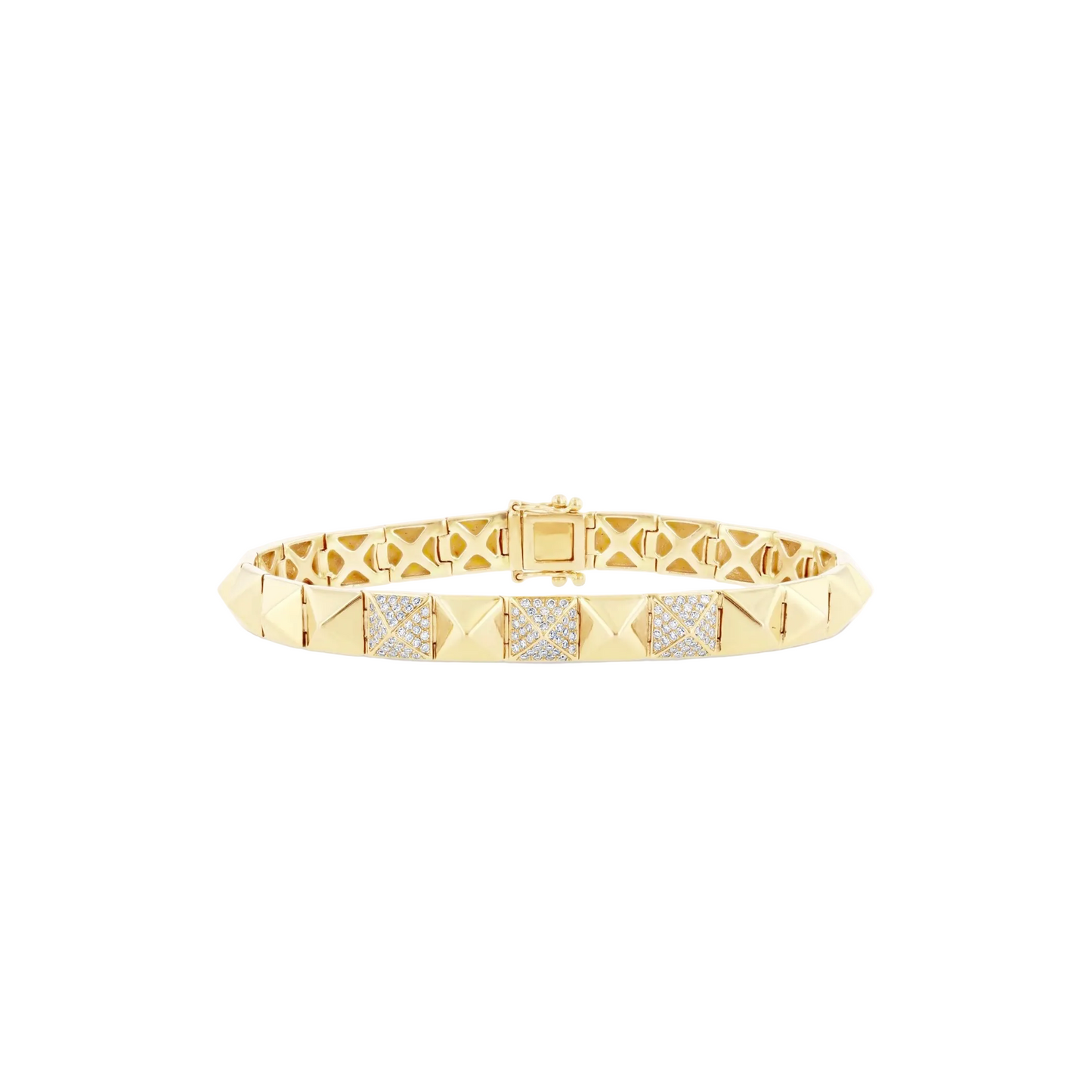 Diamond & Gold Pyramid Bracelet