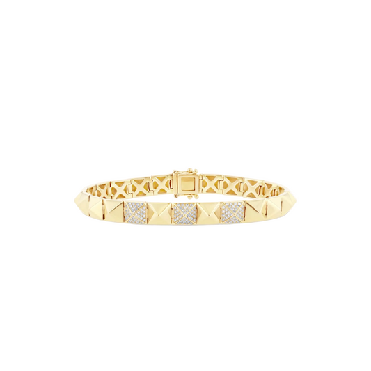 Diamond & Gold Pyramid Bracelet