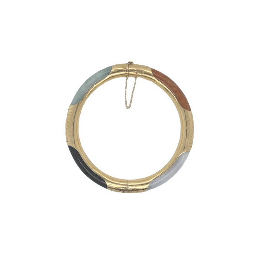 Multi-Stone & Gold Cuff Bracelet
