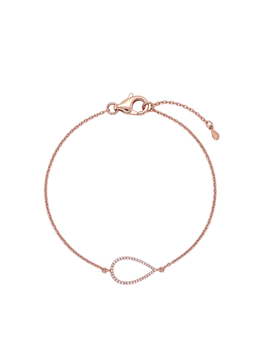 Diamond & Rose Gold Teardrop Bracelet