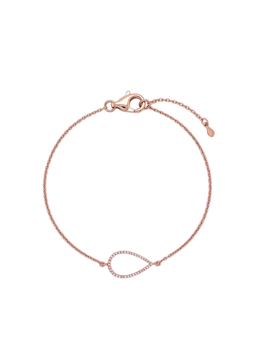 Diamond & Rose Gold Teardrop Bracelet