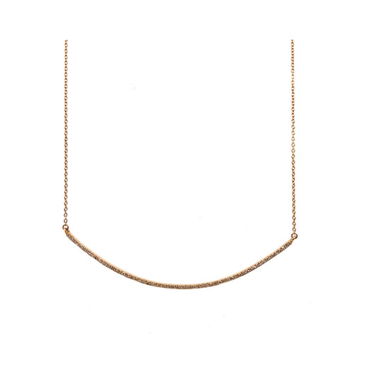 Diamond & Gold Scooped Bar Necklace