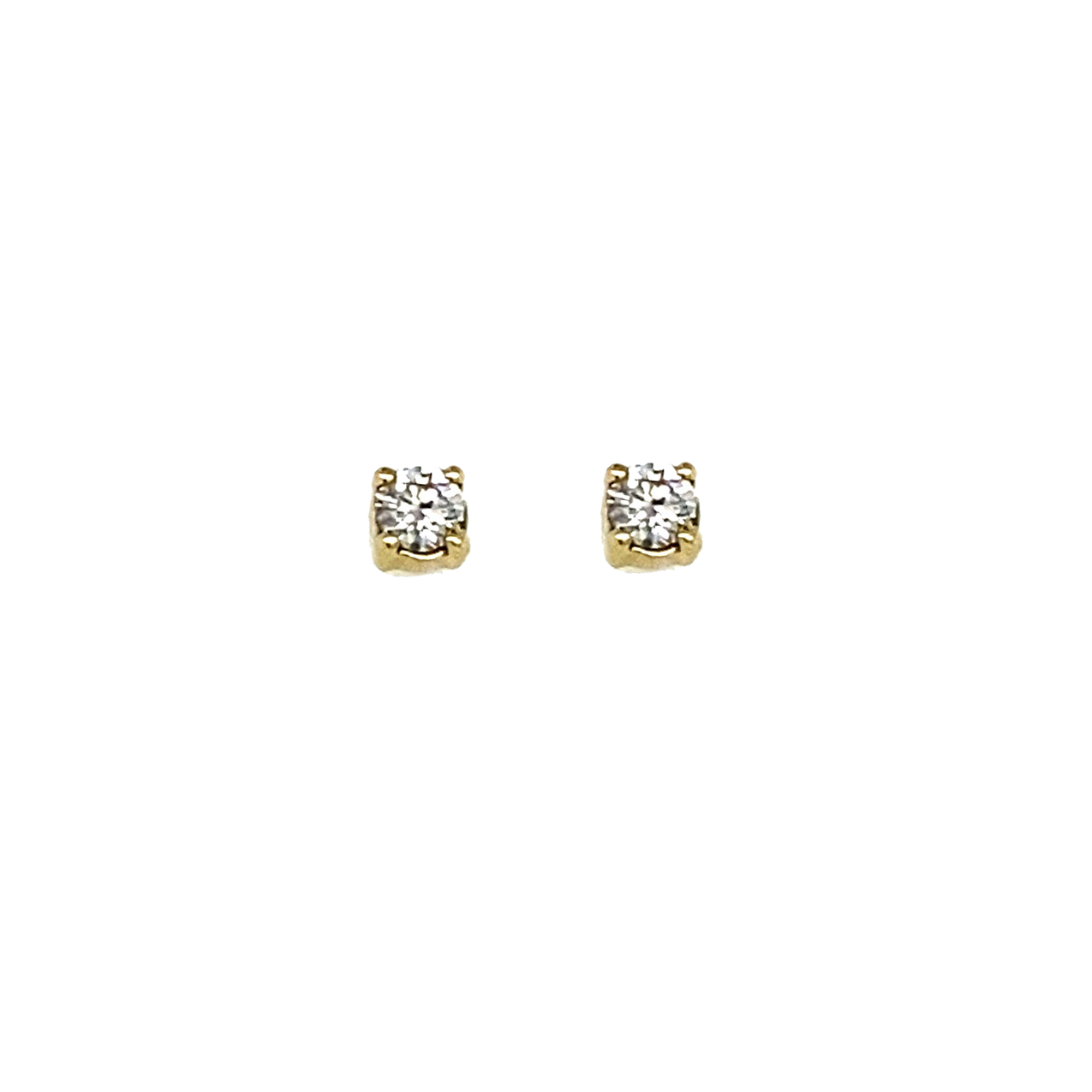 Diamond & Gold Square Stud Earrings
