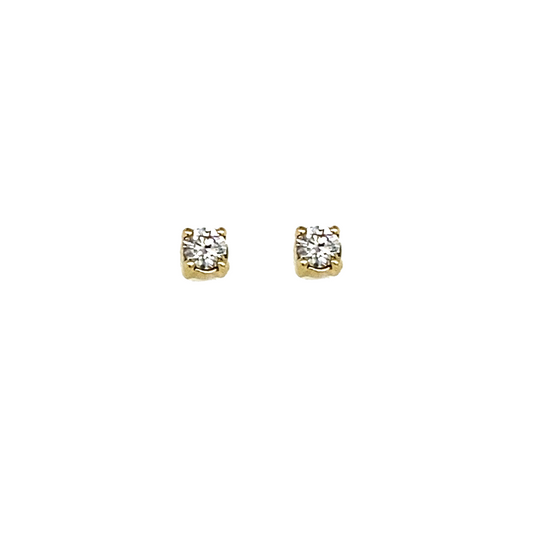 Diamond & Gold Square Stud Earrings