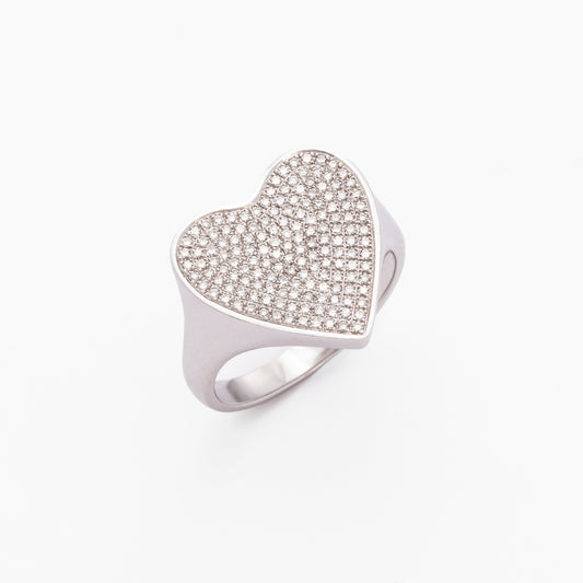 Diamond & White Gold Heart Ring