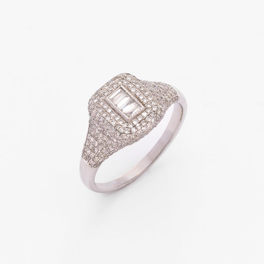 Diamond & White Gold Pinky Ring