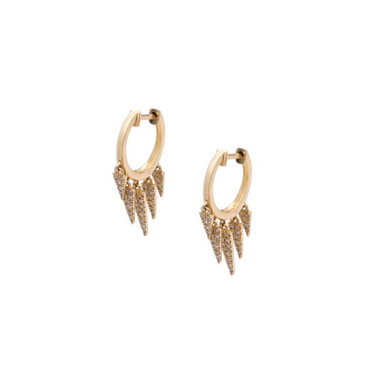 Diamond & Gold Dagger Earrings
