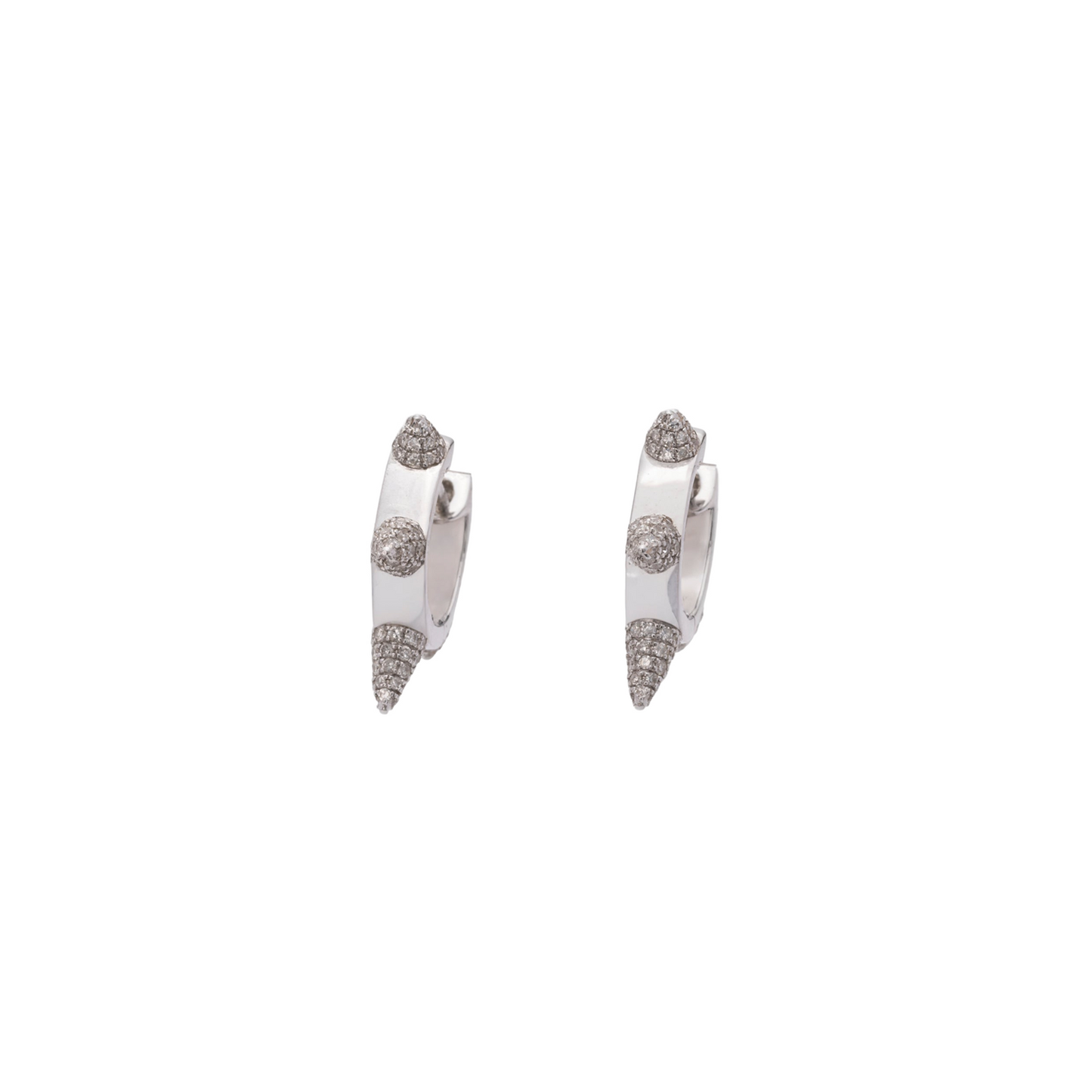 Diamond & White Gold Spike Hoops Earrings