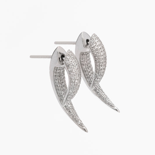 Diamond & White Gold Horn Earrings