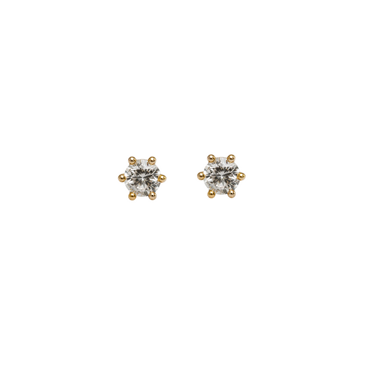 Gold & Diamond Stud Earrings