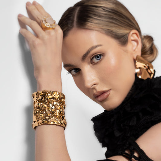 Gold Wrinkle Cuff Bracelet