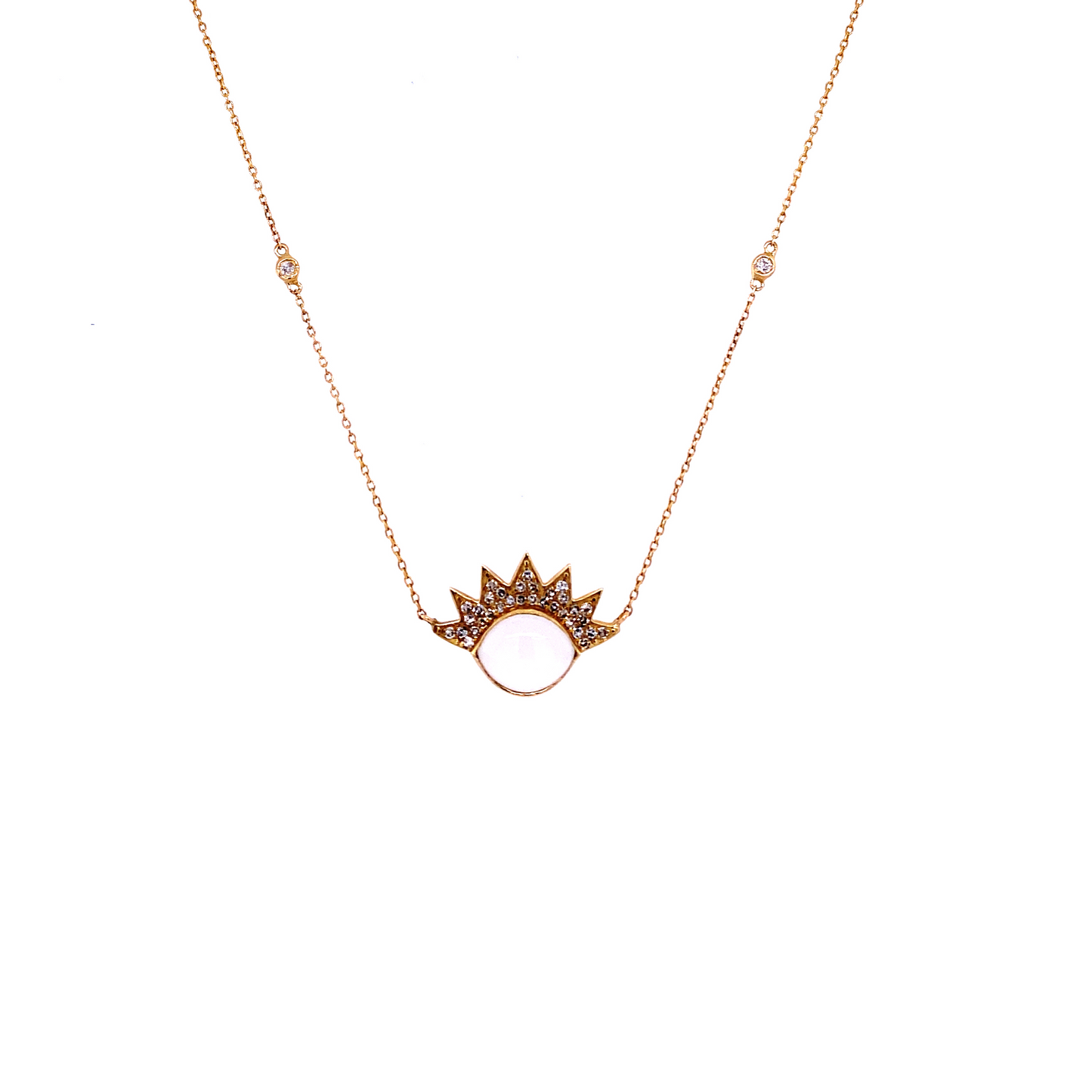 Diamond & Gold Moonstone Necklace
