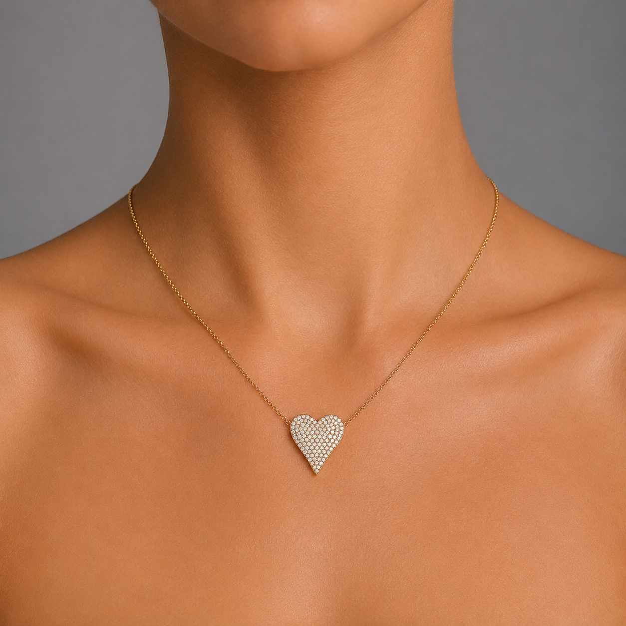 Diamond & Gold Heart Necklace