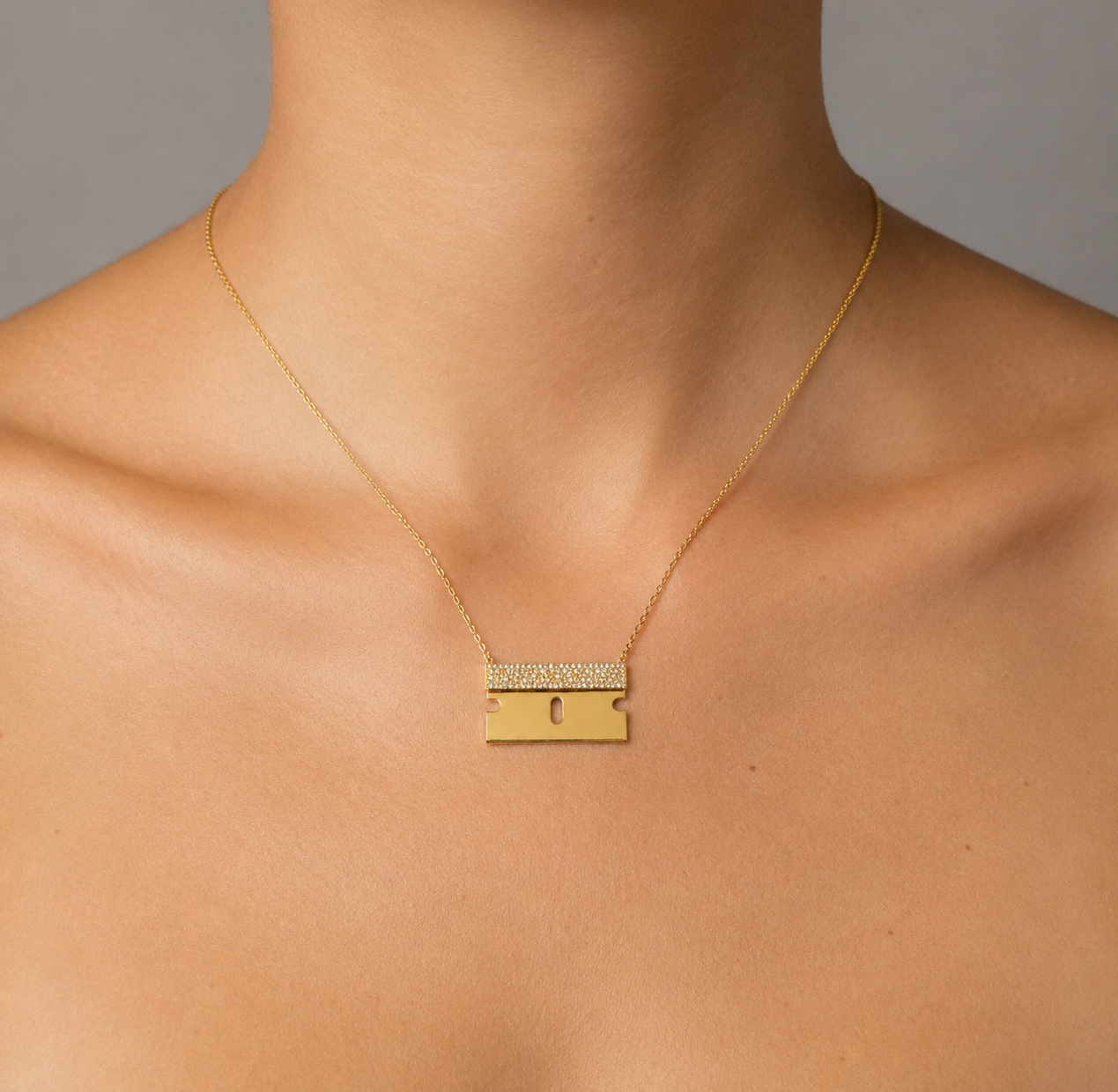 Gold & Diamond Edge Necklace
