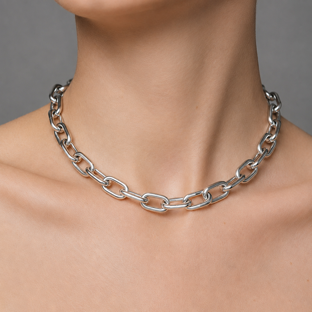 White Rhodium Cuban Necklace