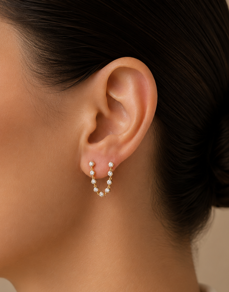 Huggie Chain Earrings