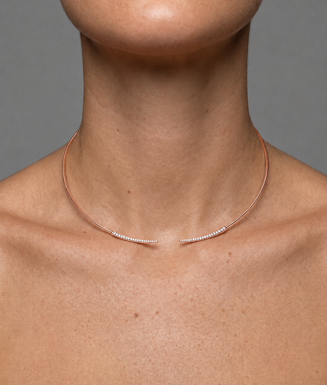 Diamond & Rose Gold Cuff Choker