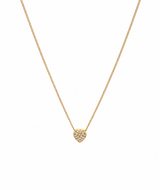 Diamond & Gold Small Heart Necklace