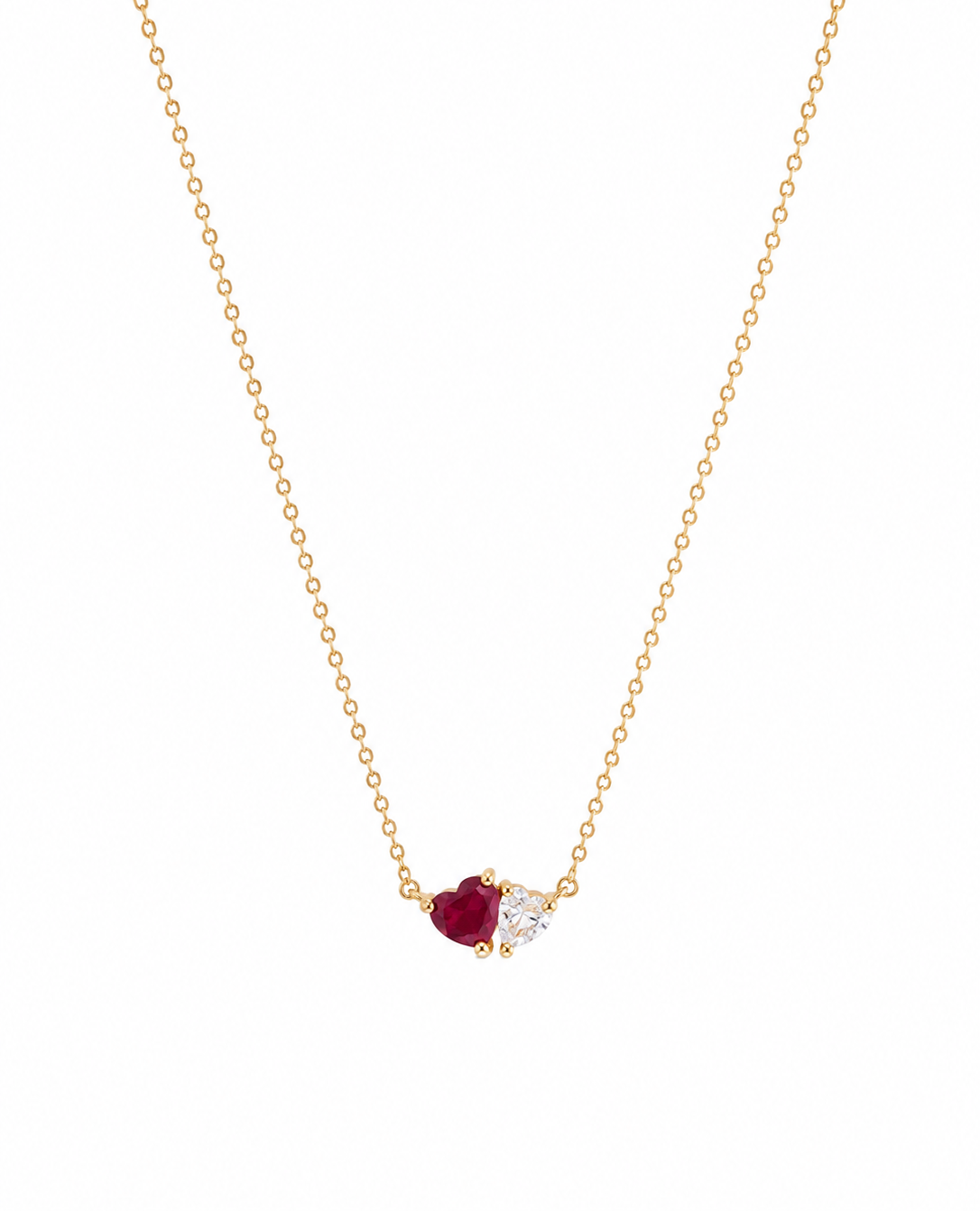 Ruby & Diamond Heart Necklace