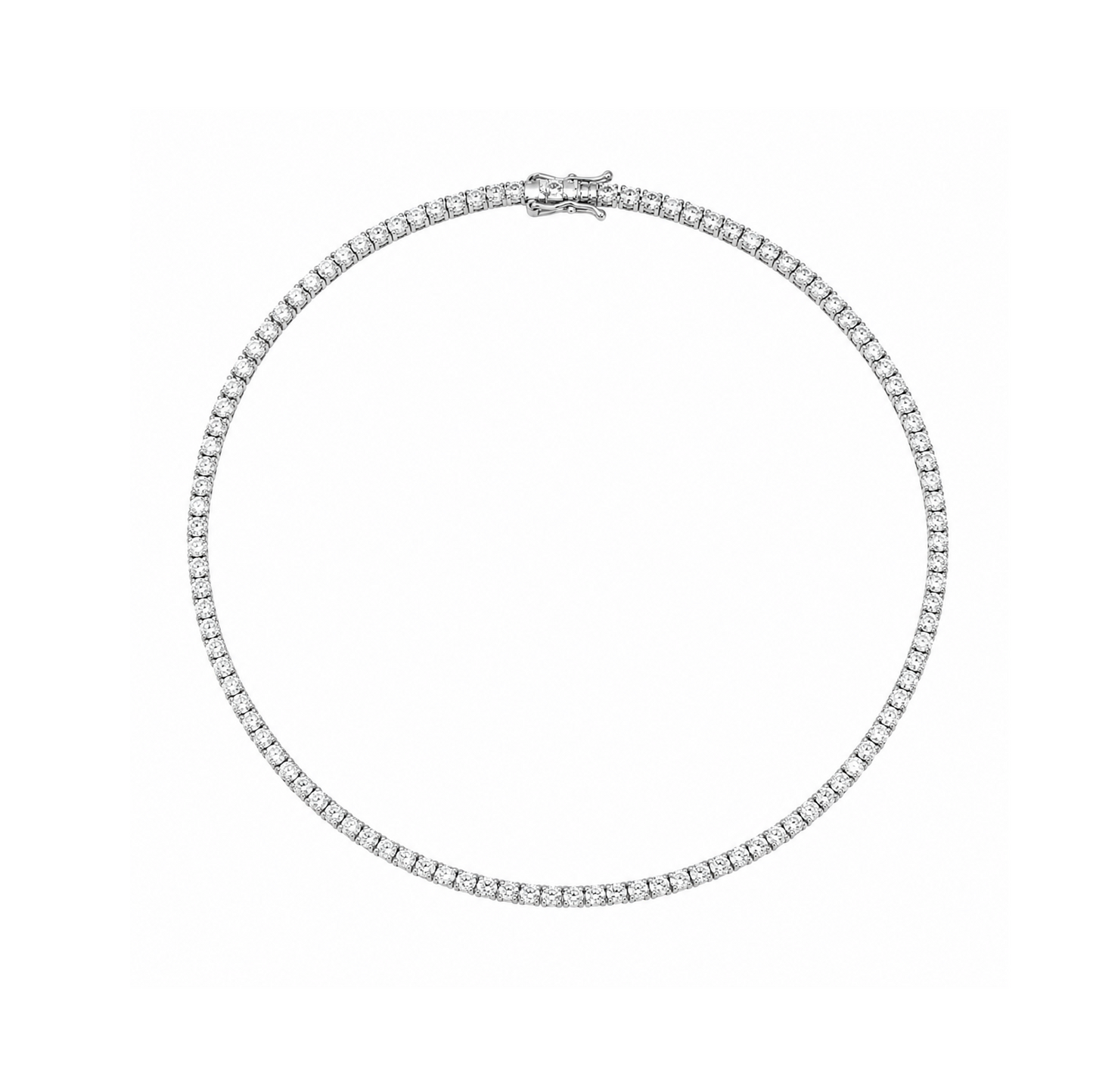Diamond White Gold Tennis Necklace Small