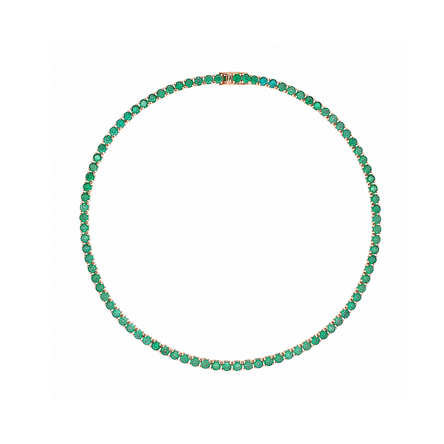 Emerald & Gold Tennis Necklace