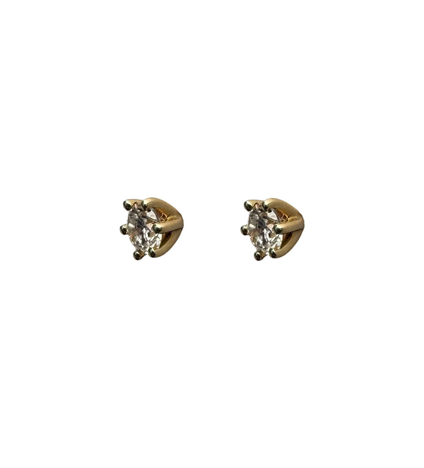 Gold & Diamond Stud Earrings