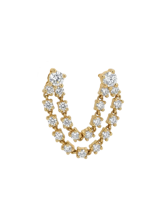 Yellow Gold Chain Earrings