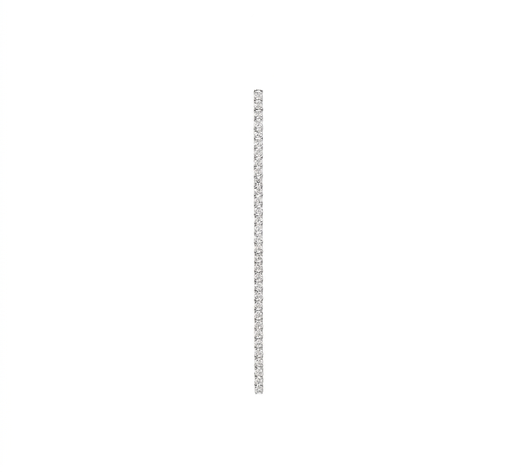 White Gold & Diamond Line Earring