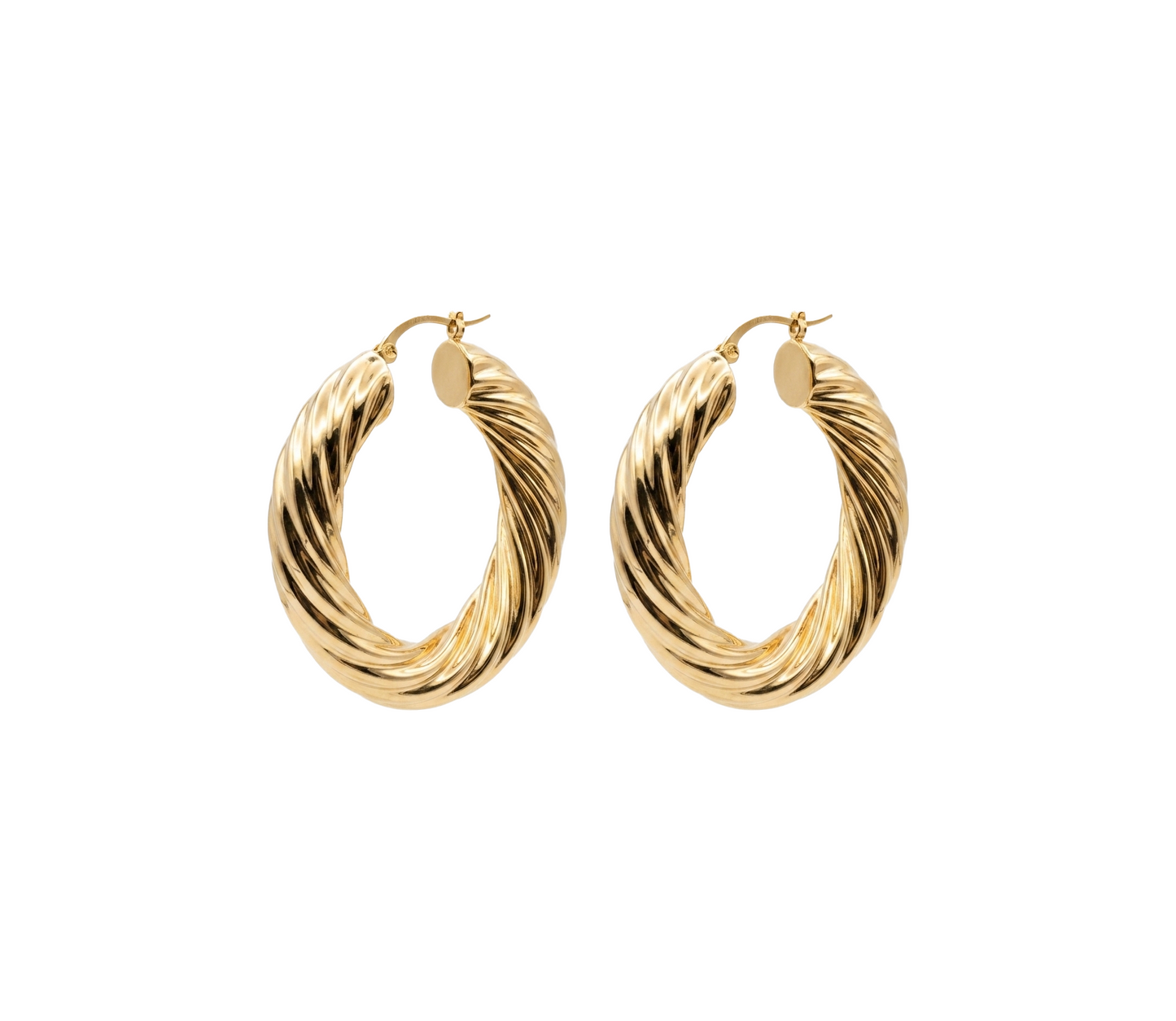 Gold Twisted Hoop Earrings