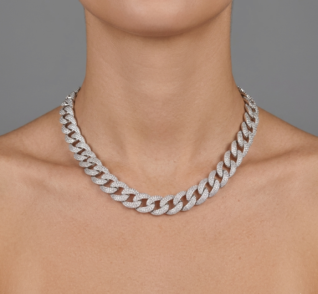 Diamond & White Gold Cuban Necklace