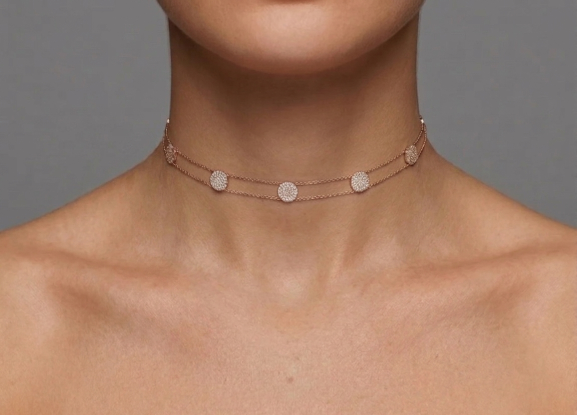 Diamond & Rose Gold Choker