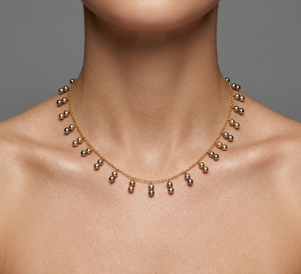 Moon Drops Pearl Necklace