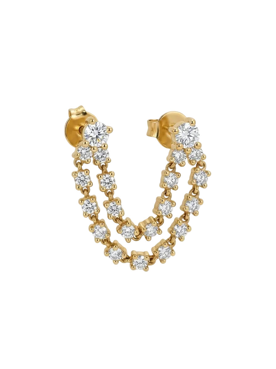 Yellow Gold Chain Earrings