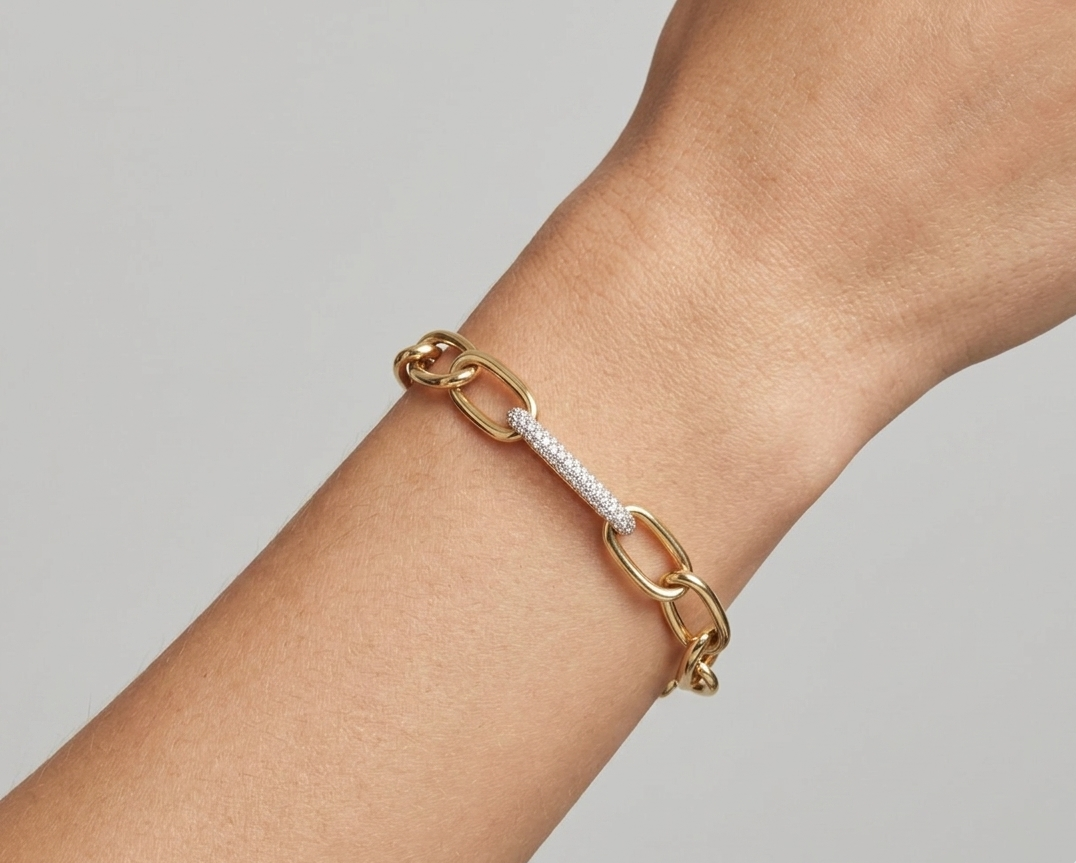 Gold & Diamond Cuban Bracelet